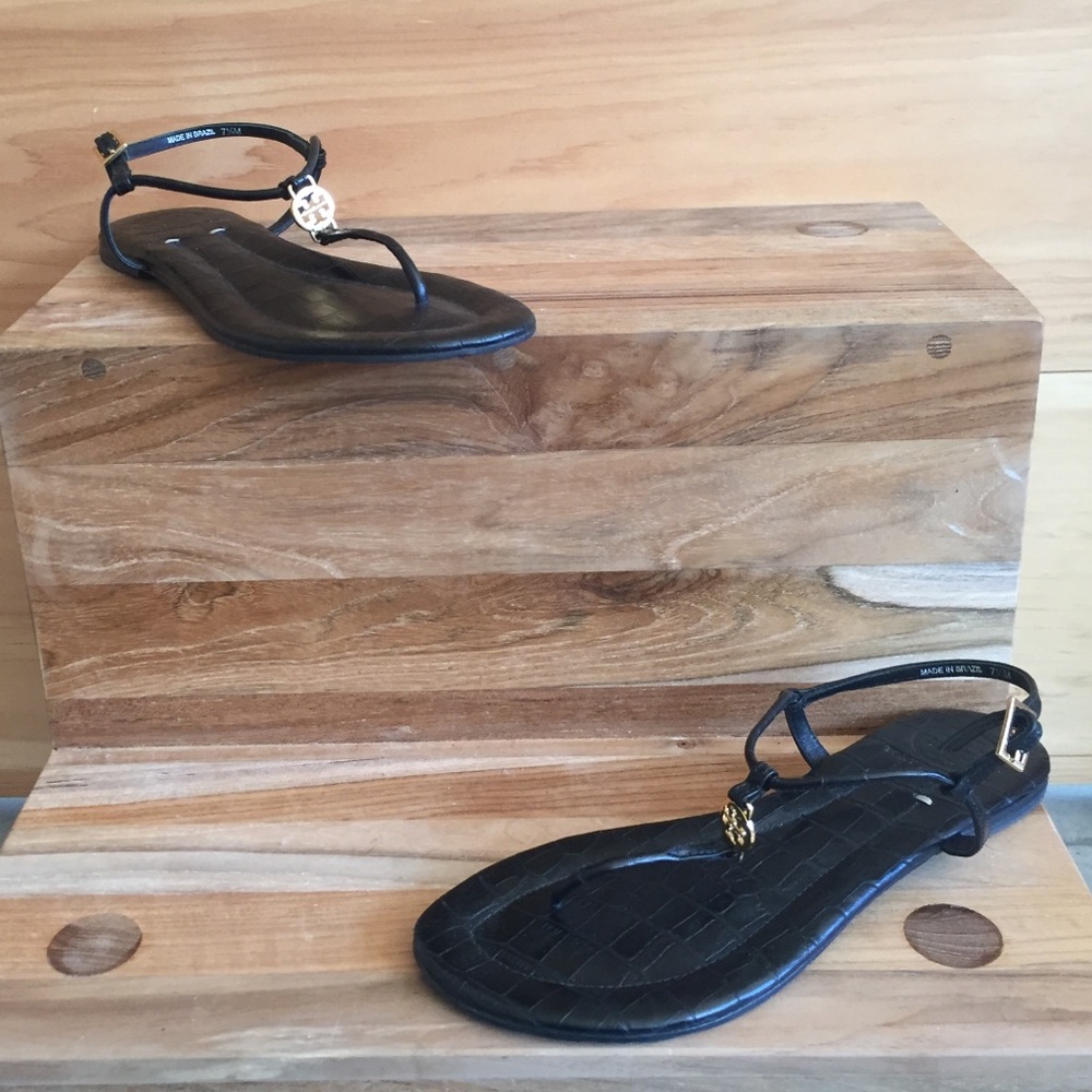 Tory Burch black thong flats